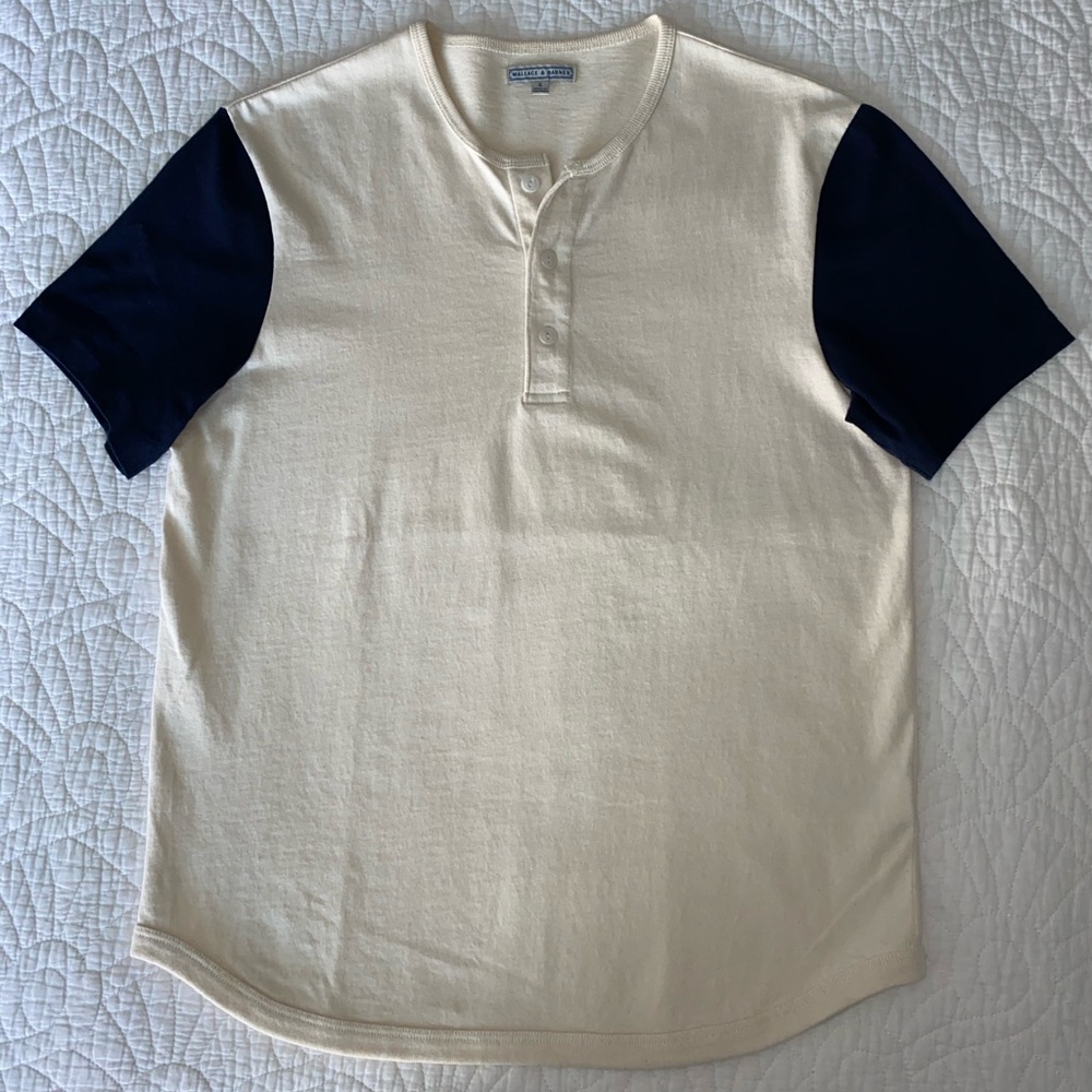 J. CREW Men’s Henley Shirt w/ Color Block Sleeves